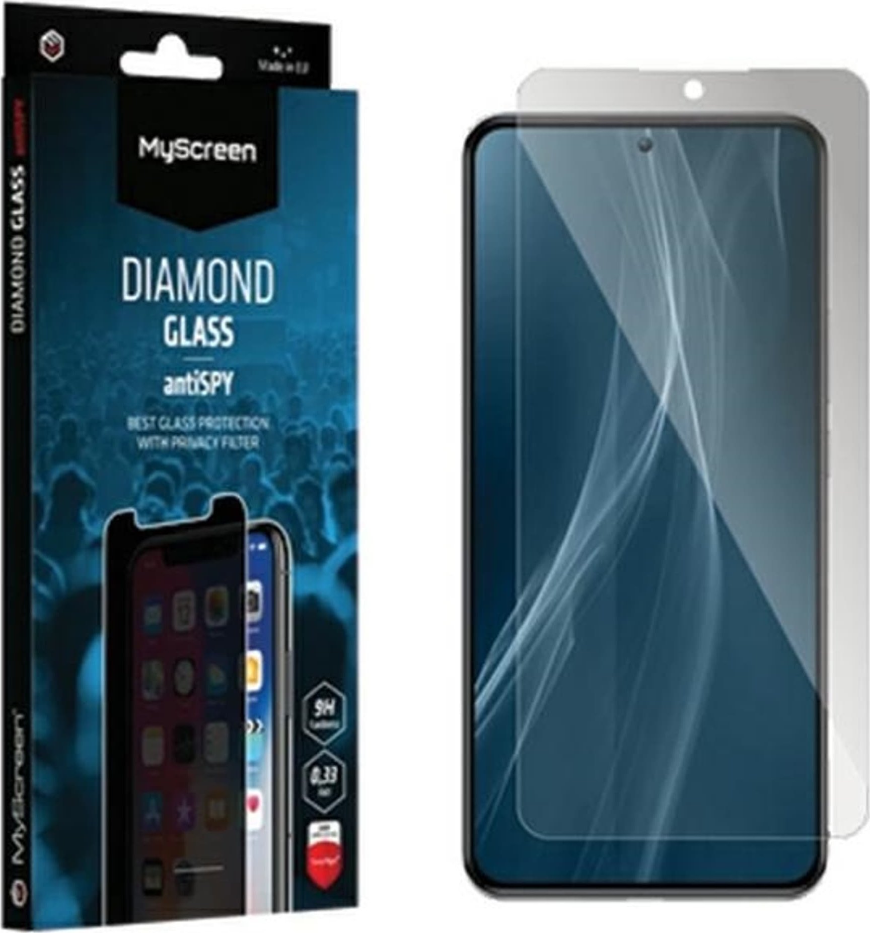 Mbrojtëse ekrani MS AntiSPY Diamond Glass për Samsung Galaxy A14 4G A145 A14 5G A146, xham i temperuar, efekt privatësie, transparent