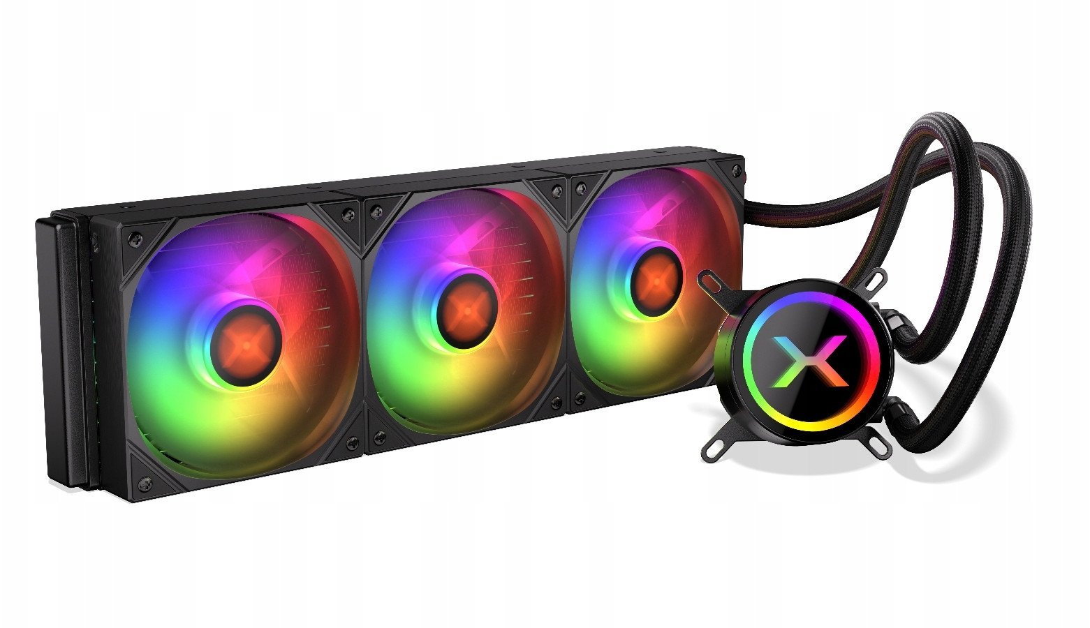 Sistem за водено ладење Krux HydroX 360 ARGB, радијатор 360 mm, 3x 120 mm PWM, црн