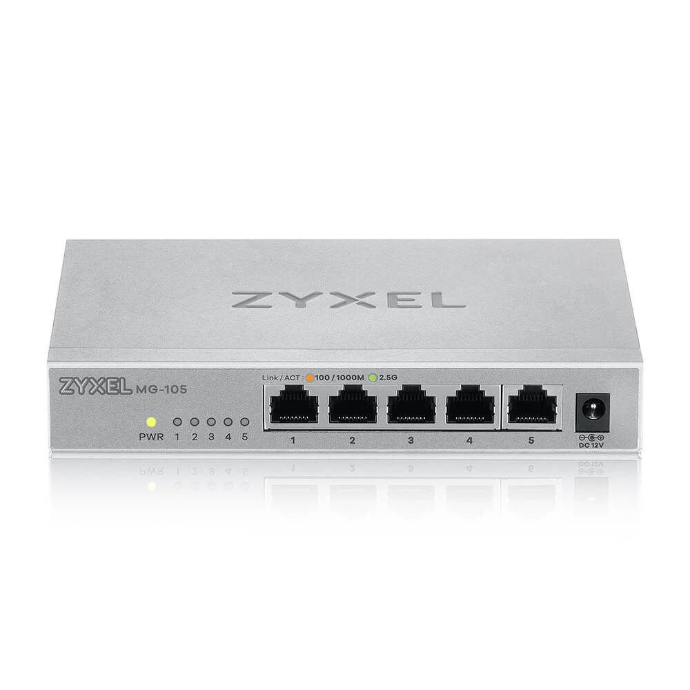 Switch rrjeti Zyxel XMG-105, 5 porta 2.5G, i pa-menaxhuar, gri