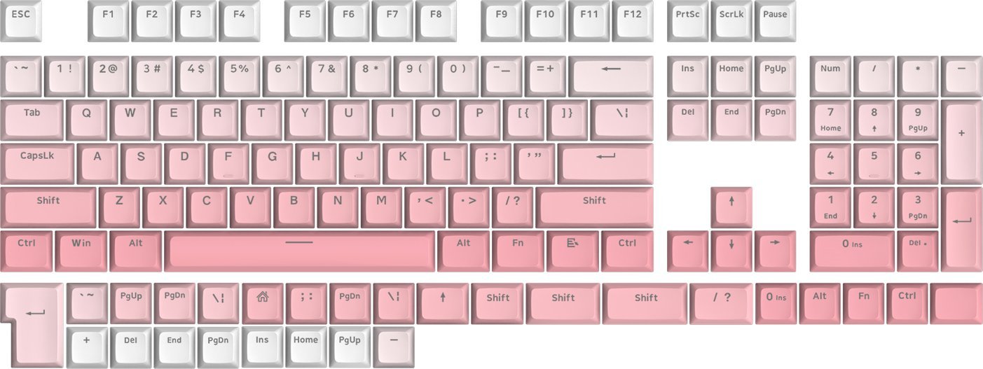 Keycaps Redragon A139, 131 taste, PBT Double Shot, rozë