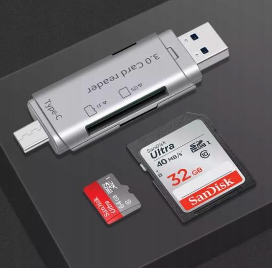 Lexues kartelash Zenwire 4in1, USB 3.0, USB-C OTG, 5 Gb/s, gri