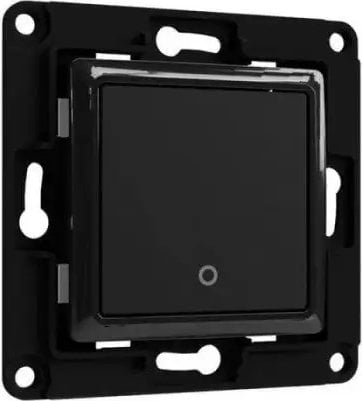 Buton muri Shelly Wall Switch 1, 1 buton, për relé Shelly, i zi