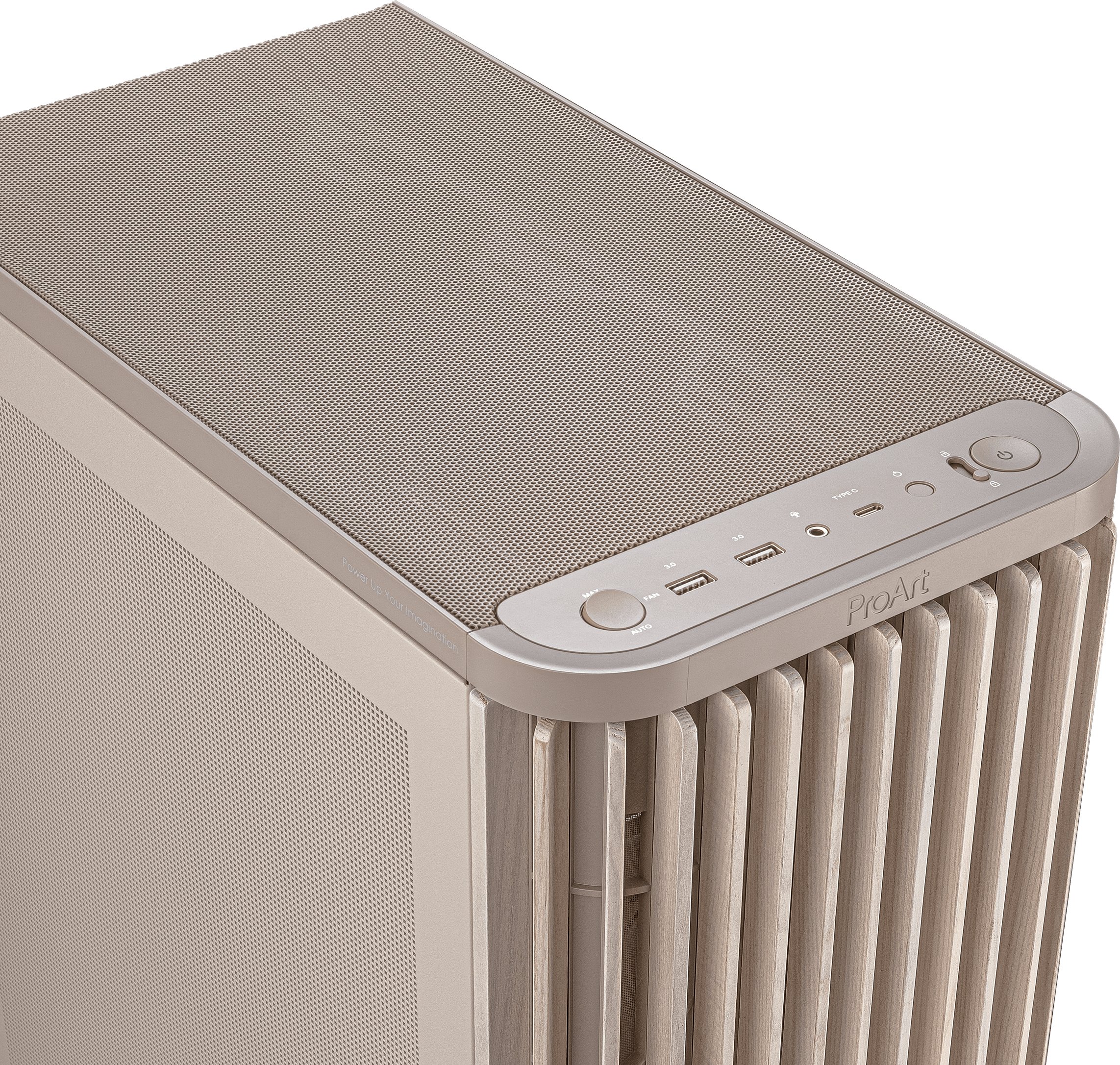 Kuti kompjuteri ASUS ProArt PA401 Wood Edition, ATX, ventilator PWM, beige