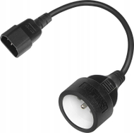 Adapter rryme Savio CL-180 IEC C14 në CEE 7/5, 15 cm, i zi