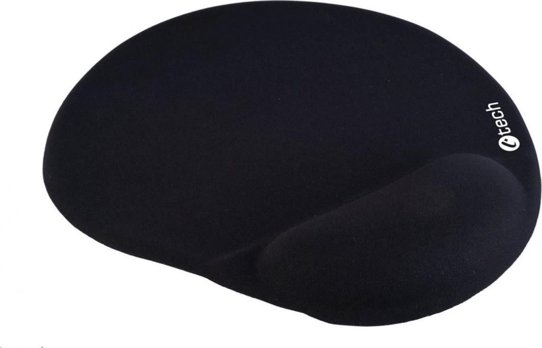 Mousepad ergonomik C-Tech MPG-03BK, mbështetëse xheli, kundër rrëshqitjes, i zi