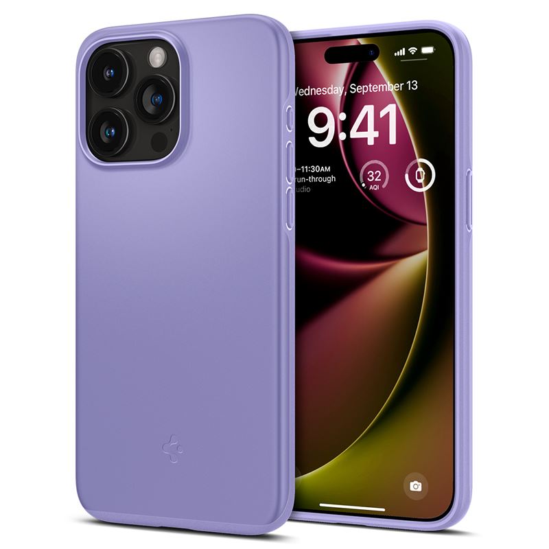 Mbështjellëse për iPhone 15 Pro Spigen Thin Fit, vjollcë