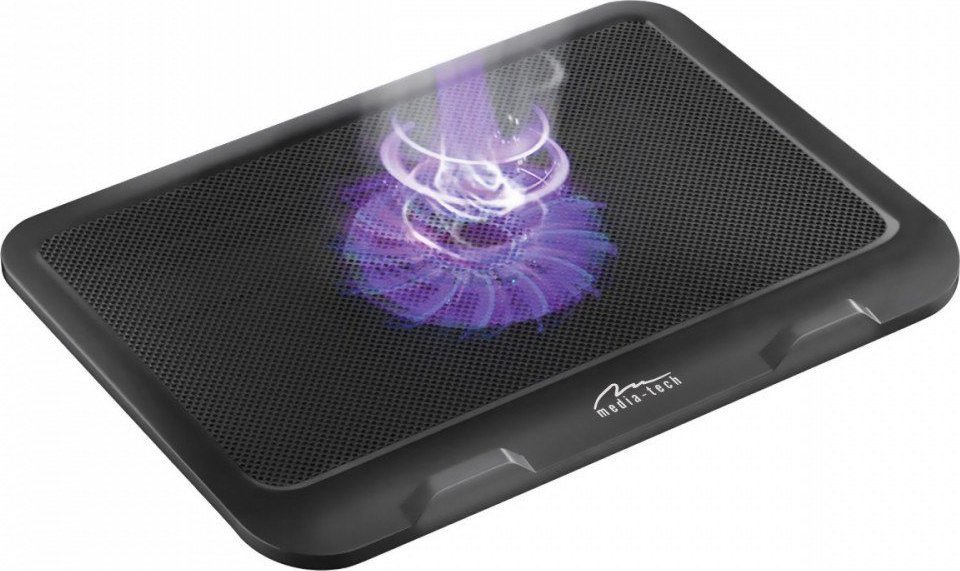 Mbajtëse ftohëse laptopi Media-Tech MT2660, ventilator me ndriçim, USB, e zezë