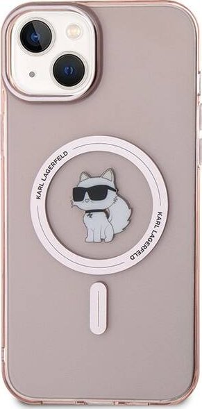 Mbulesë telefoni Karl Lagerfeld KLHMP15MHFCCNOP, për iPhone 15 Plus 14 Plus 6.7", kafe roze