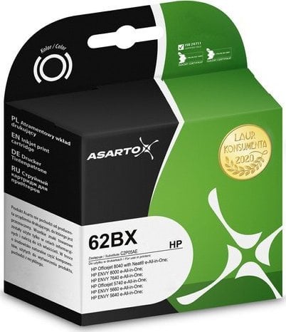 Bojë printeri Asarto për HP 62BX C2P05AE, 18ml, e zezë