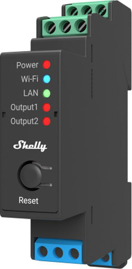 Modul smart Shelly Pro 2, 2 dalje 16A, WiFi LAN