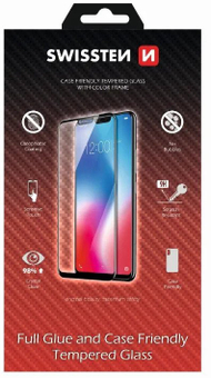 Mbrotjës ekrani Swissten Case Friendly për iPhone X XS, xham i fortë 9H, transparent