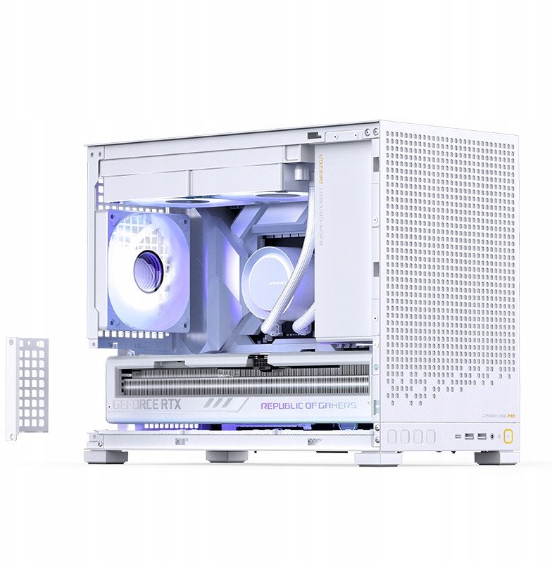 Kuti kompjuteri Jonsbo D32 Pro, Micro ATX Mini ITX, xham i temperuar, e bardhë