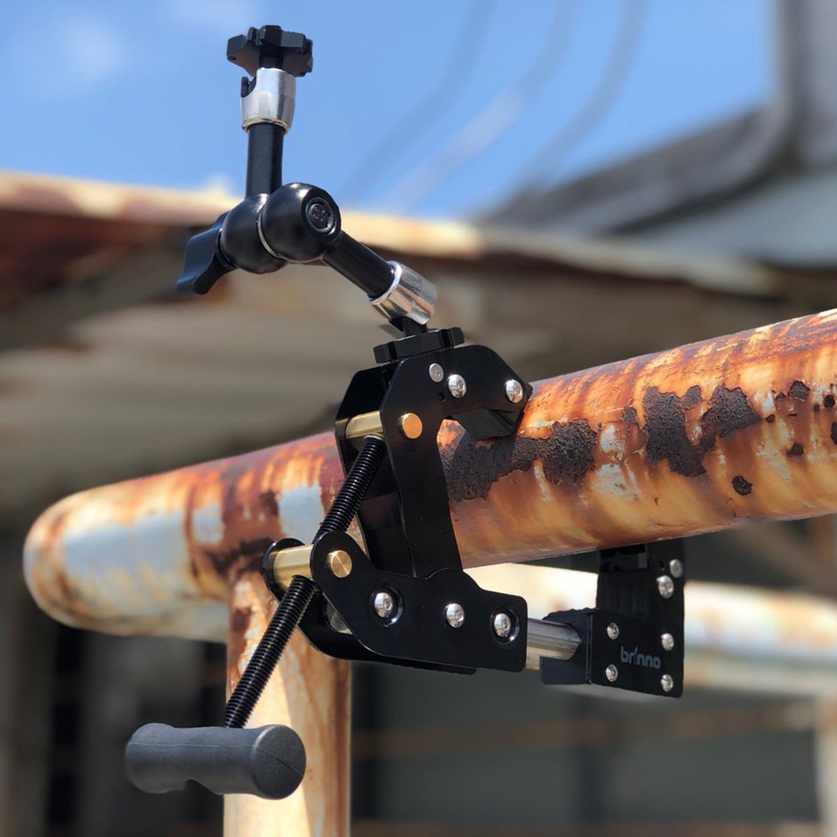 Kapëse për kamerë Brinno ACC1000P Clamp Plus, çelik inox, rrotullim 360°, e zezë