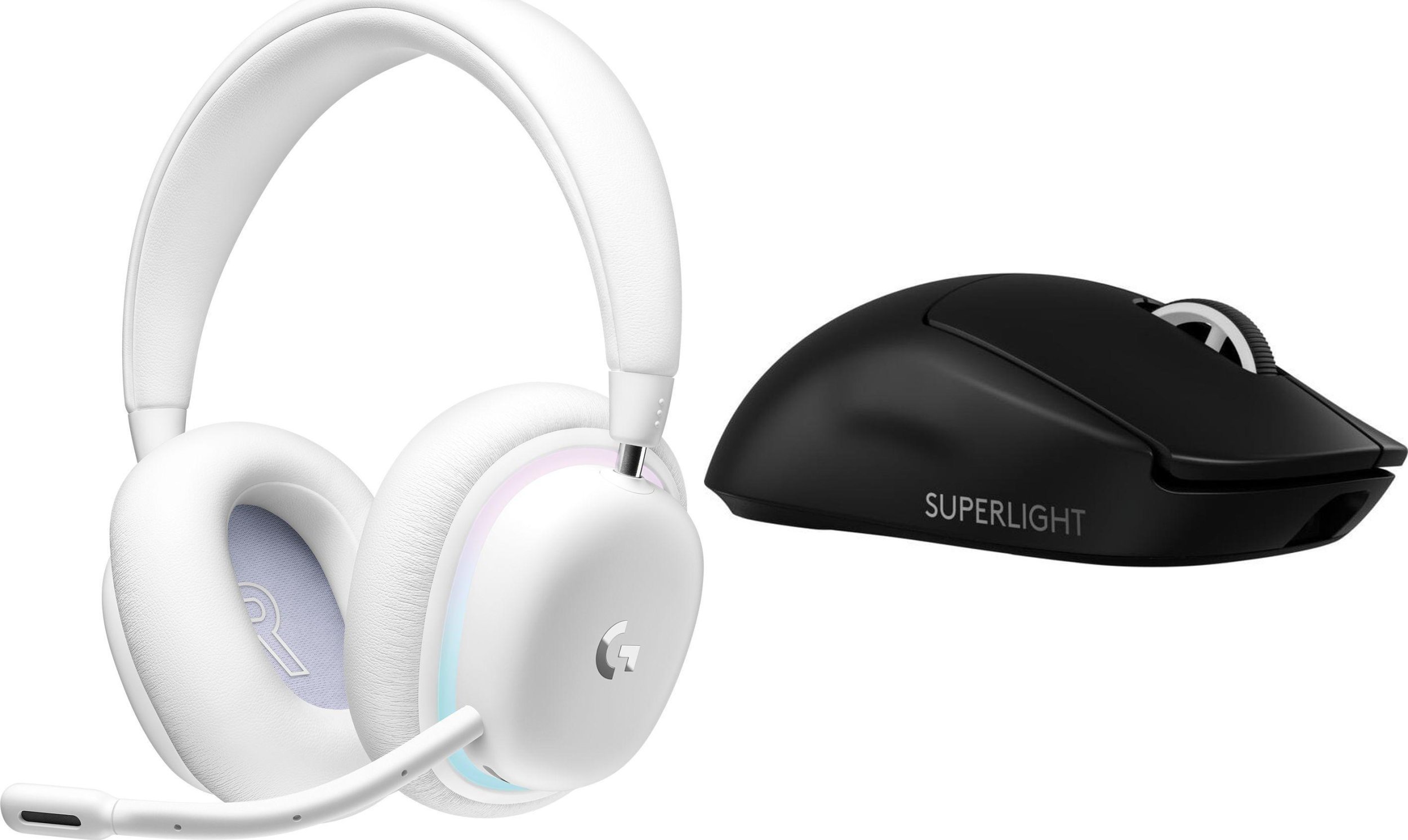 Set gaming Logitech G735 dhe G PRO X Superlight 2, wireless, RGB, i bardhë