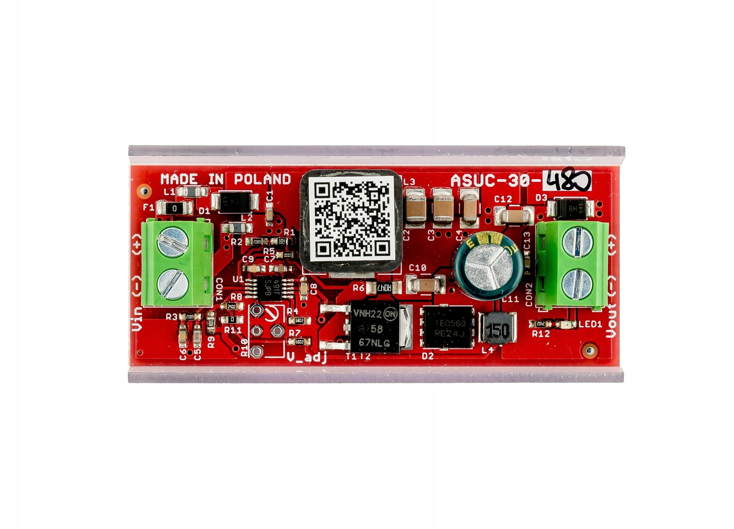 Модул засилувач DC DC ASUC ASUC-30-480-OF, влез 10-30V, излез 48V 30W, отворена рамка
