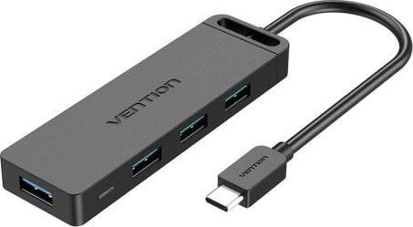 USB чудак Вентион TGKBB, 4 USB 3.0 порти и USB C, 5 Gbps, црн