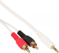 Kabllo audio InLine 89928W, Jack 3.5mm në 2x RCA, 7.5m, e bardhë