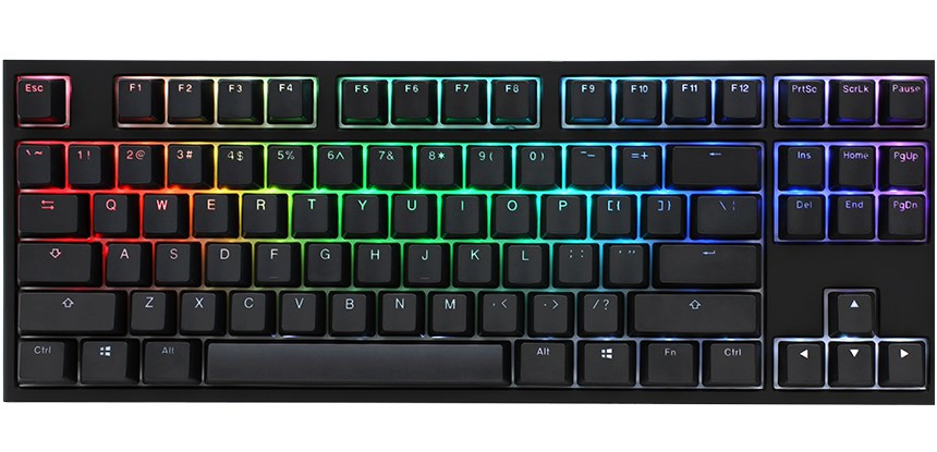 Tastierë lojërash Ducky One 2 TKL, Cherry MX Speed Silver, e zezë