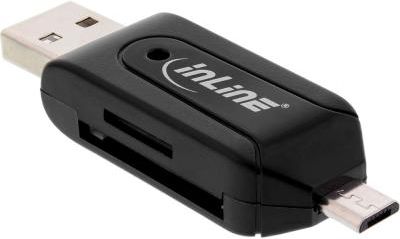 Lexues kartelash InLine 66779, microUSB USB 2.0, SD microSD, i zi