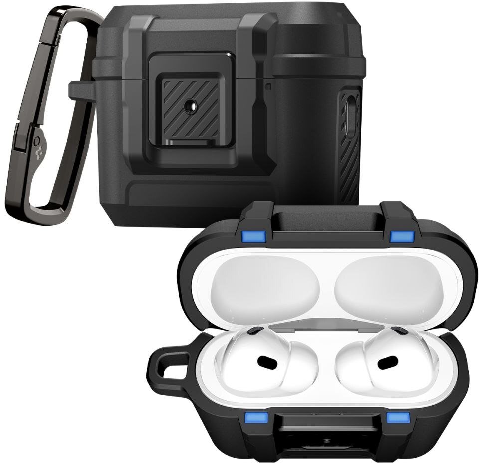 Mbulesë mbrojtëse Spigen Lock Fit, për AirPods Pro 3, përfundim mat, e zezë