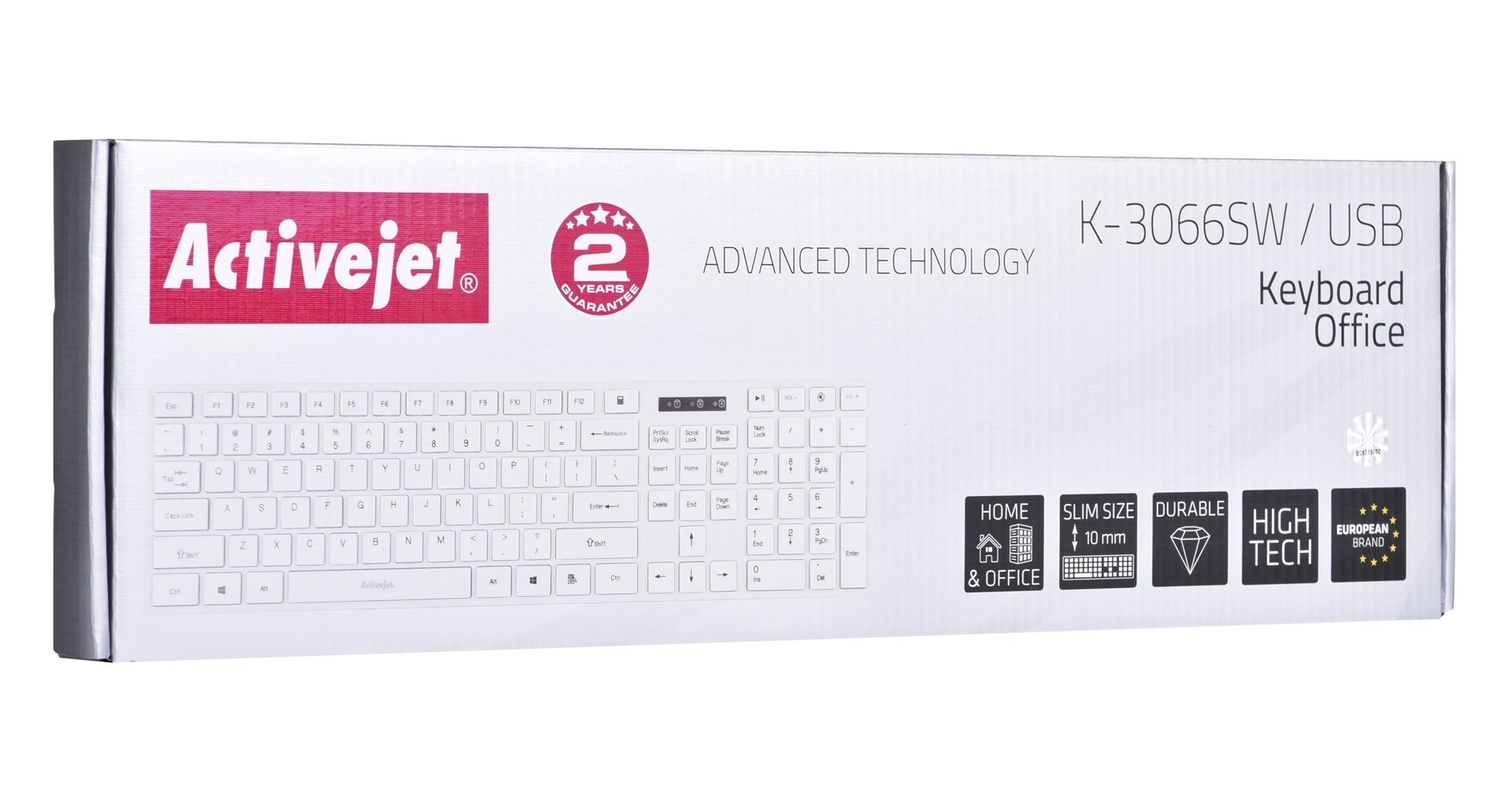Tastierë Activejet K-3066SW, USB, e bardhë