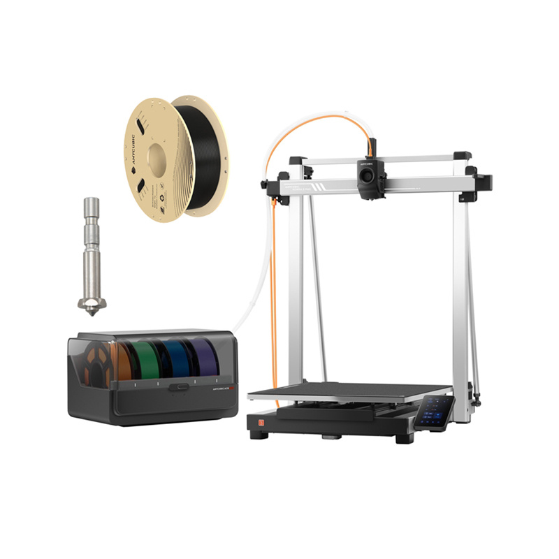 Printer 3D Anycubic Kobra 3 Max Combo, modul ACE Pro 8 ngjyra, me filament PLA, i zi