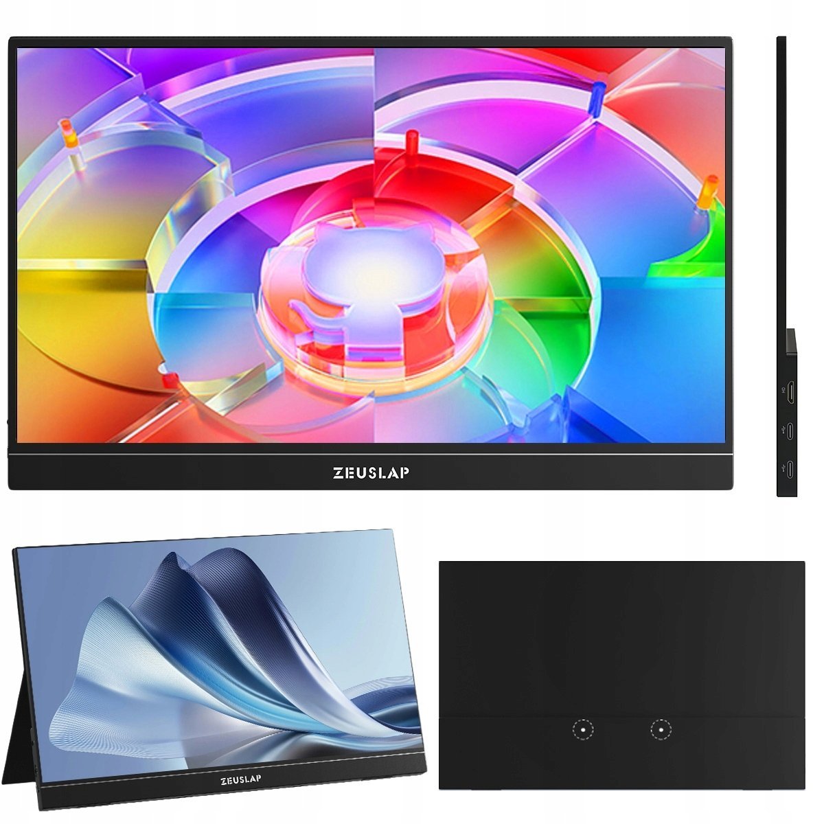 Пренослив монитор Zeuslap ZP156K, 15.6\", 2.5K QHD 120Hz, црн