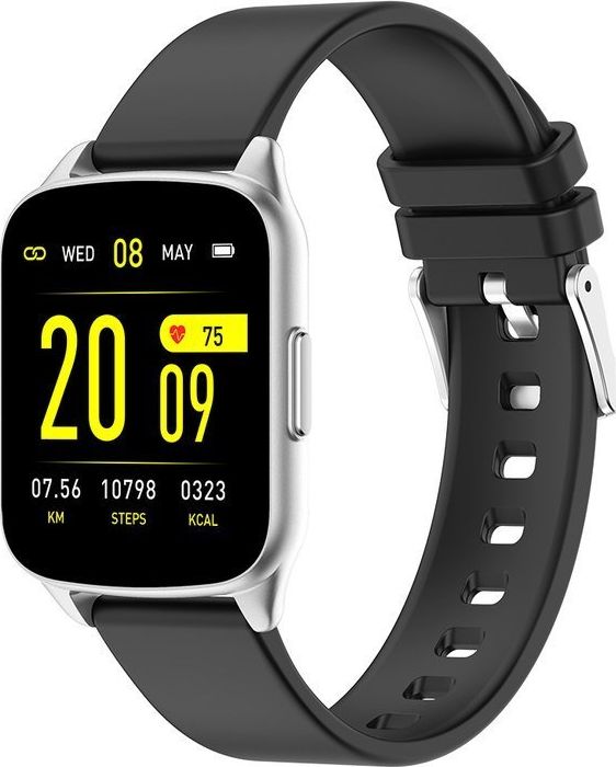 Smartwatch G. Rossi SW009-5, ekran TFT HD, IP67, argjendtë e zezë