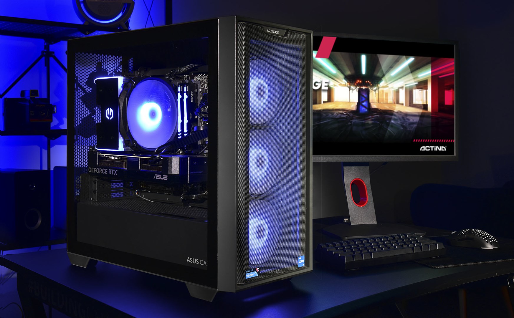 Kompjuter Gaming Actina, AMD Ryzen 7 5700X, 32GB DDR4, 1TB SSD, NVIDIA RTX 4070, Mini Tower, i zi