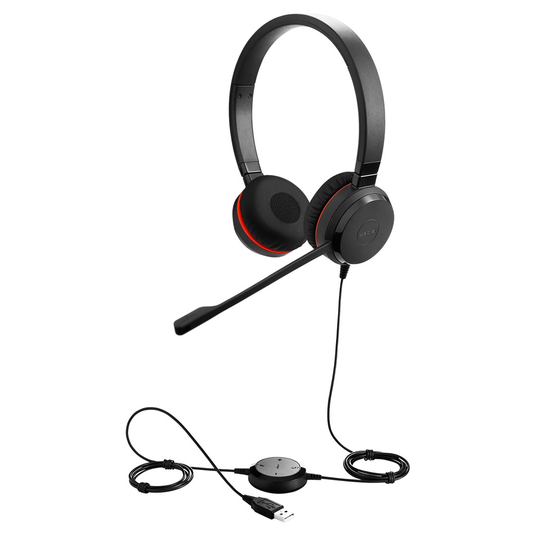Kufje Jabra Evolve 20 UC Duo, USB, të zeza
