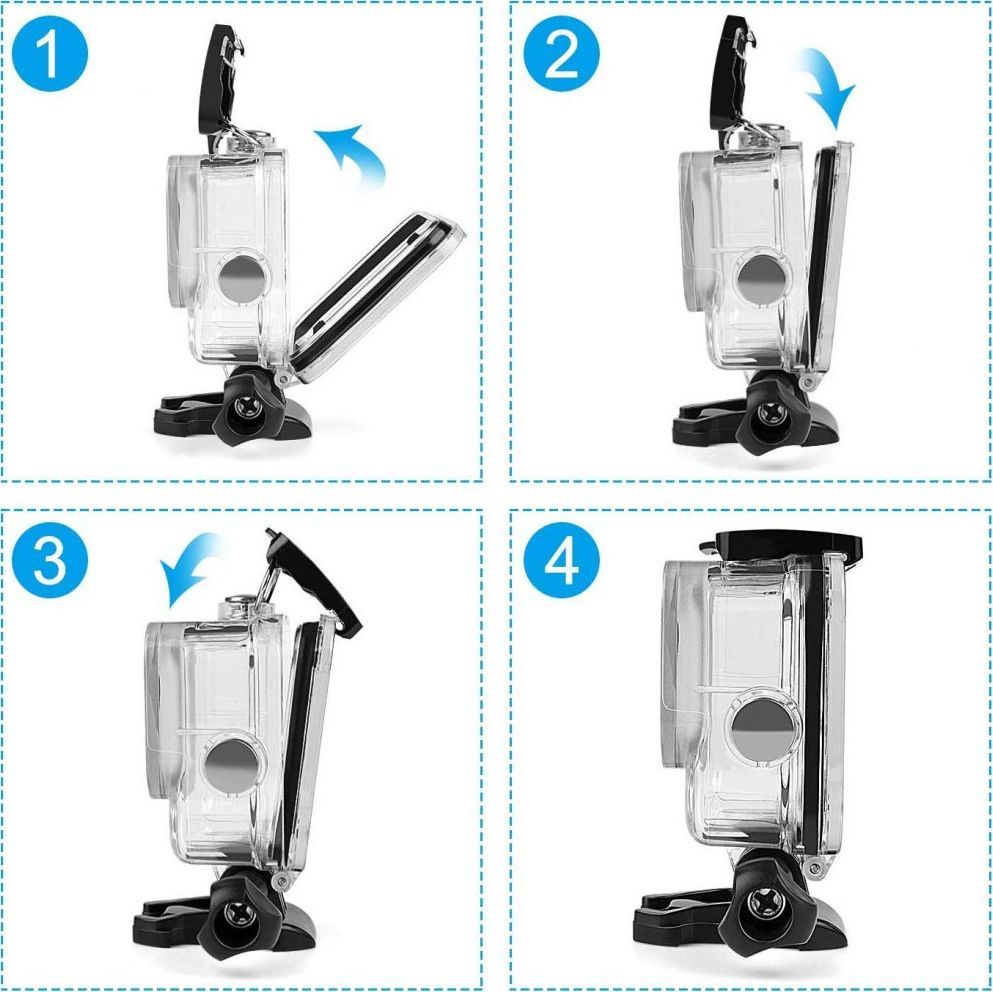 Këllëf i papërshkrueshëm nga uji Tech-Protect për Go Pro Hero, transparent