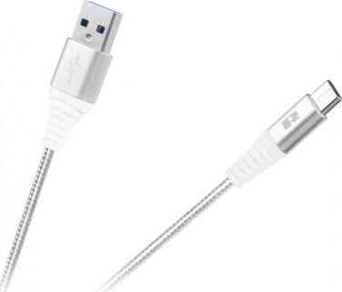 Kабел USB Rebel Comp RB-6001-100-W, USB A во USB C, 1 m, бел