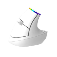 Maus vertikal wireless DeLUX M618C, 1600 DPI, RGB, i bardhë