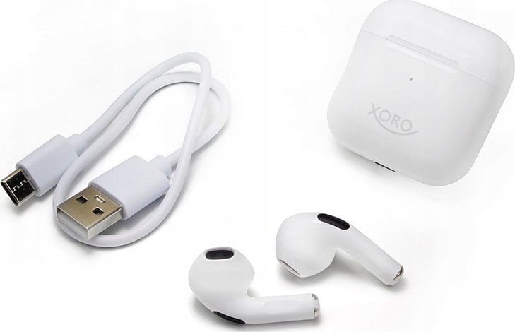 Kufje wireless Xoro KHB 30, TWS in ear, Bluetooth, të bardha