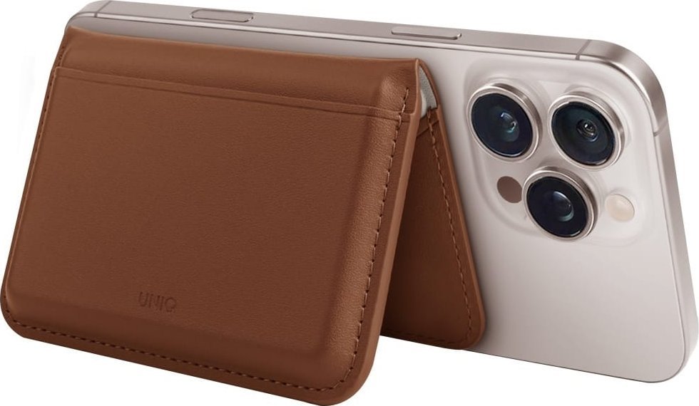 Portofol magnetik për telefon UNIQ Lyden DS, RFID, me qëndrim, karamel