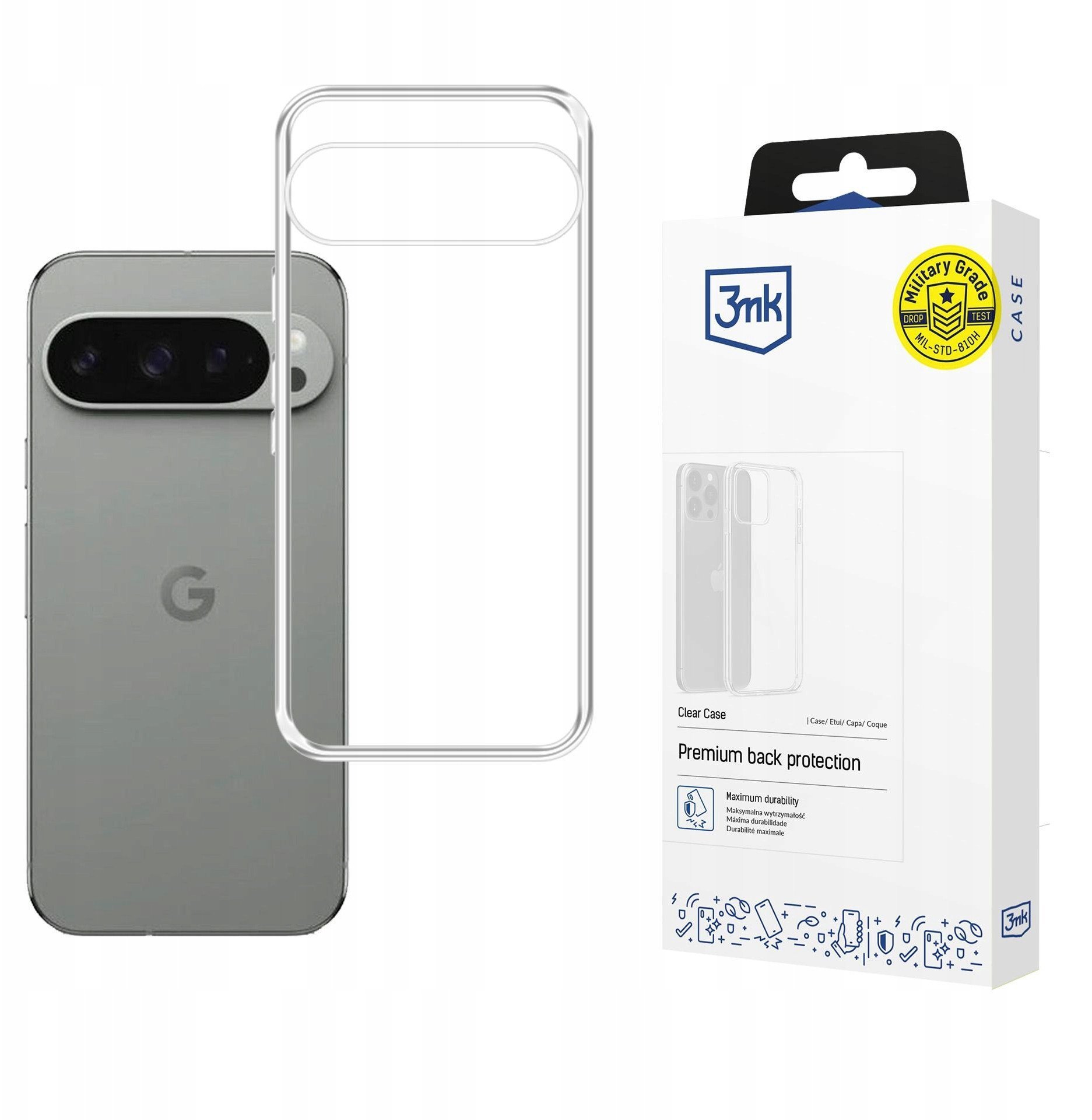 Mbështjellës telefoni 3MK Clear Case për Google Pixel 10 dhe Pixel 10 Pro, TPU, transparent