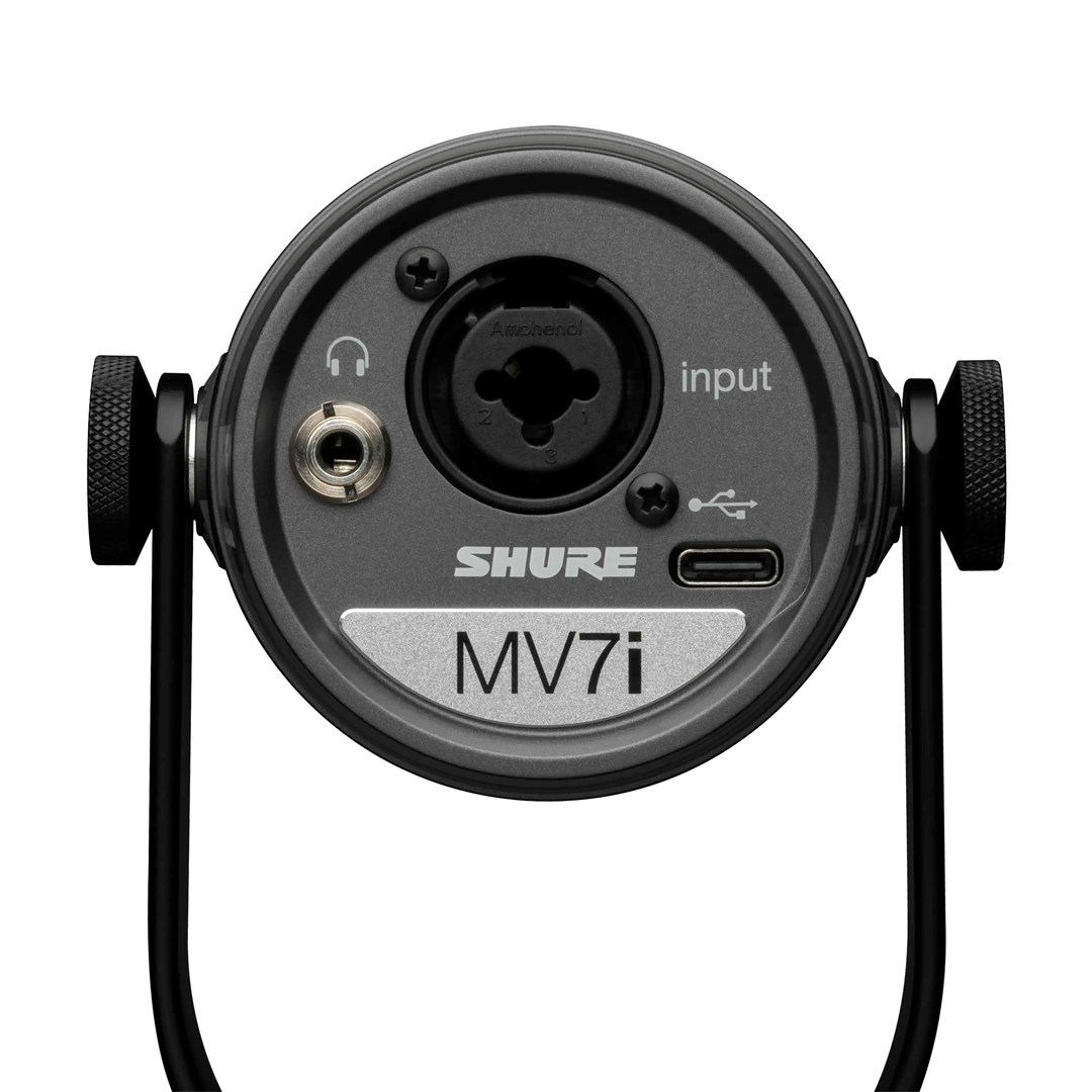 Mikrofon Shure MV7i Smart, dinamik, USB C dhe XLR, i zi