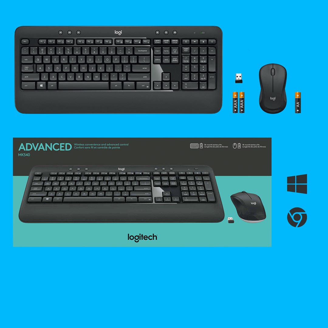 Set tastierë dhe maus Logitech MK540 ADVANCED, wireless, i zi