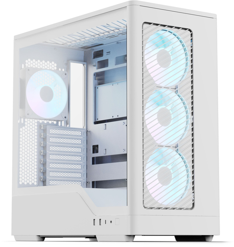 Kullë PC Aerocool D520A Mid Tower, ATX, xham i temperuar, e bardhë