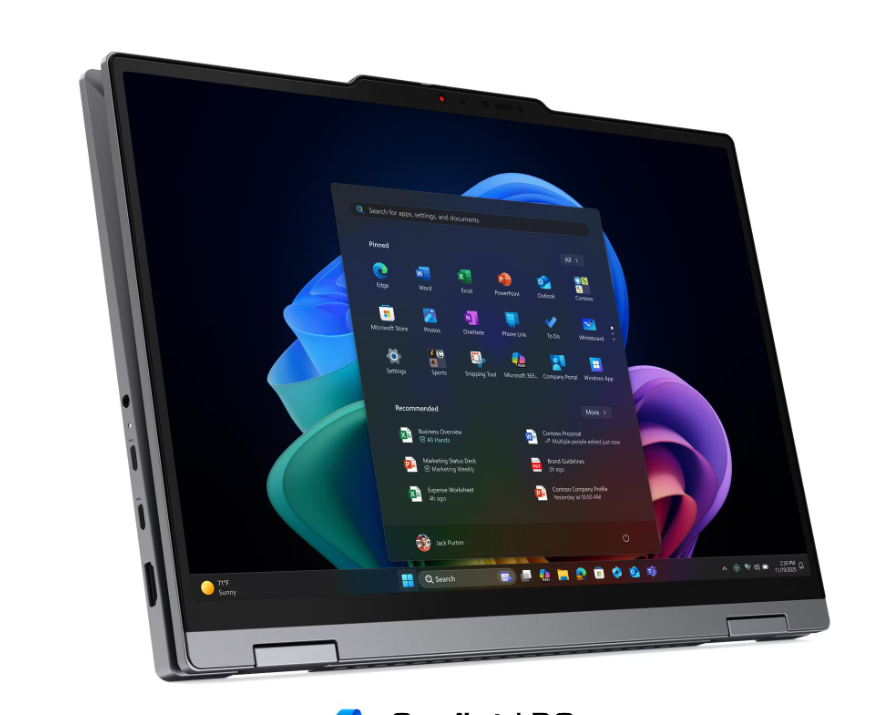 Laptop Lenovo ThinkPad X1 2-in-1 G11 Copilot+ PC, 14", Intel Core Ultra 5 325, 32GB RAM, 512GB SSD, Intel Integrated Graphics, i hirtë
