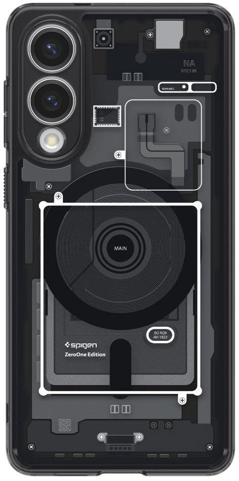 Mbulesë telefoni Spigen Ultra Hybrid MagSafe Zero One, për Samsung Galaxy S25 Edge, transparente, e zezë