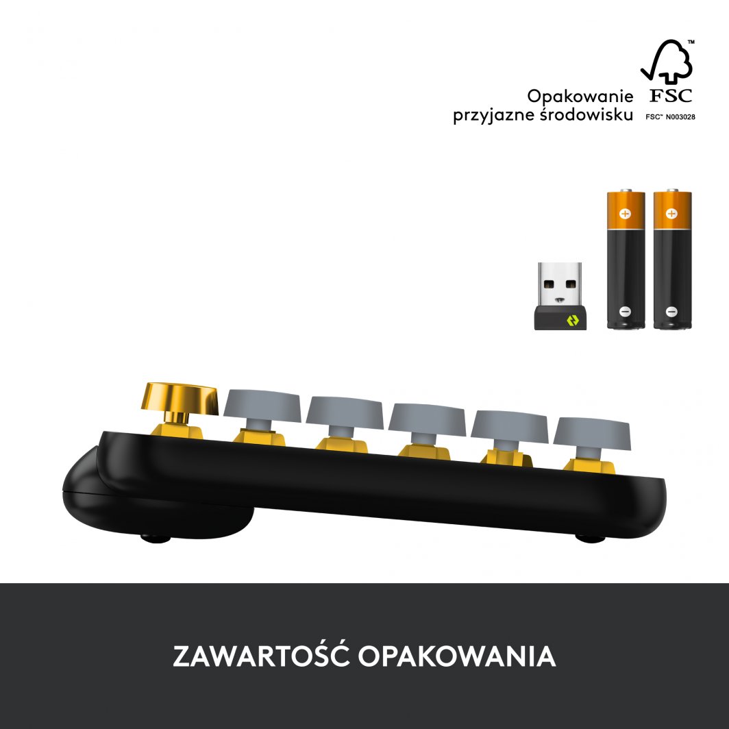 Tastierë Logitech POP Keys (920-010735), e zezë/ verdhë