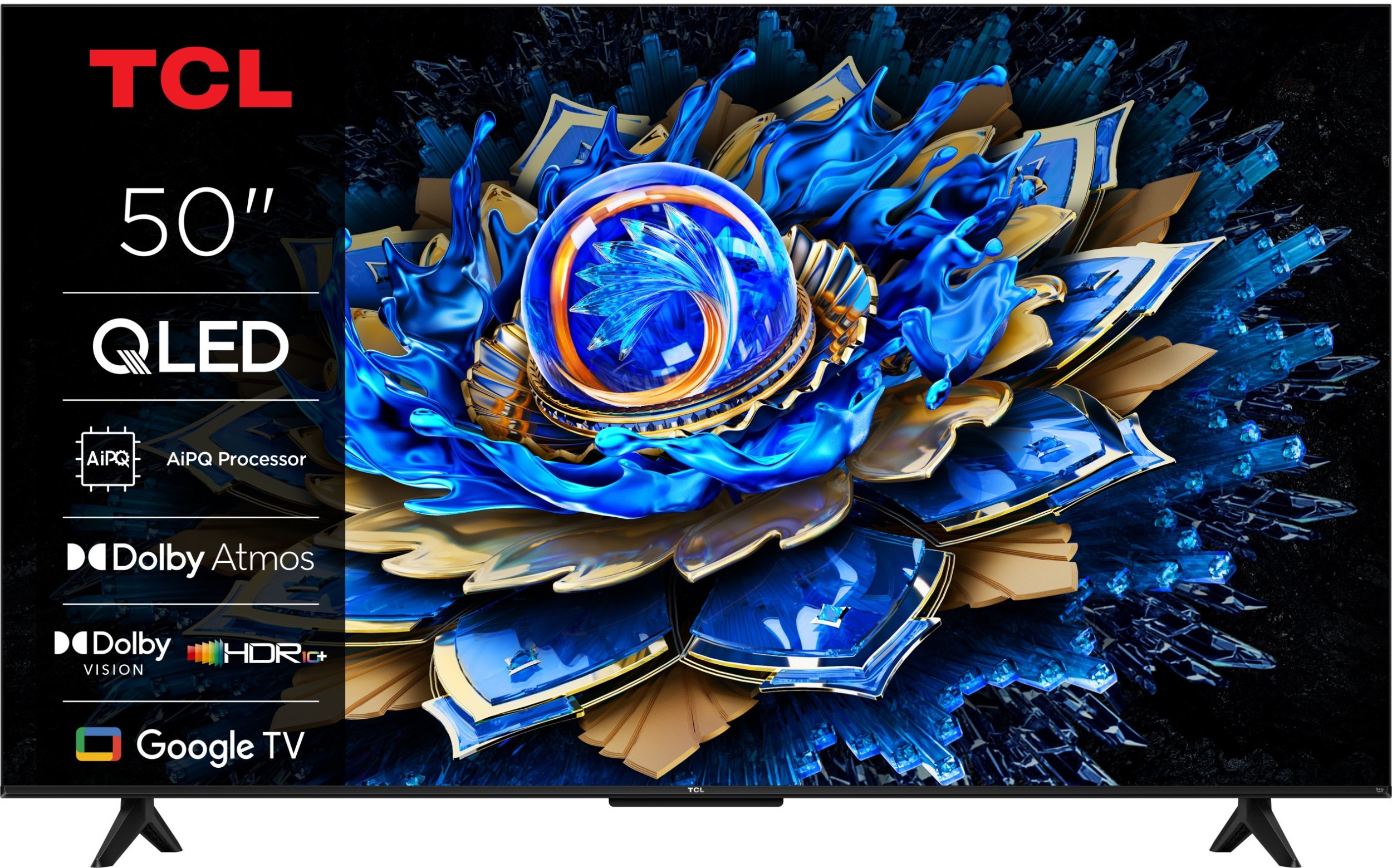 Телевизор TCL QLED 50T69C, 50\", 4K Ultra HD, Smart Google ТВ, црн