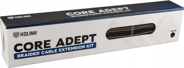 Set kabllo zgjatëse të thurura Kolink Core Adept, 6 copë, për PSU PCIe 5.0, e zezë gri metalike