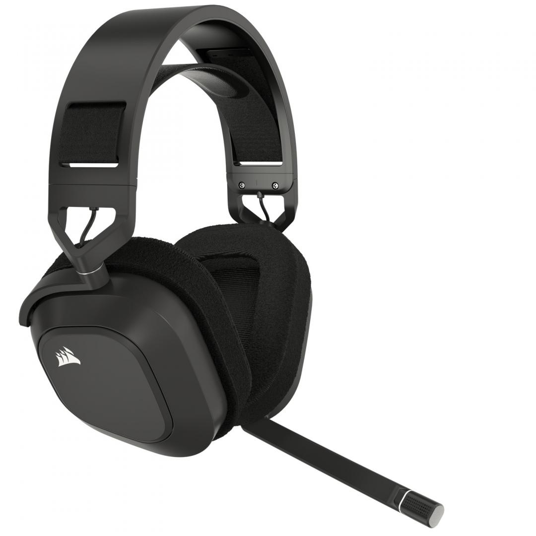 Kufje gaming Corsair HS80 MAX Wireless, RF dhe Bluetooth, 24 orë bateri, Steel Grey