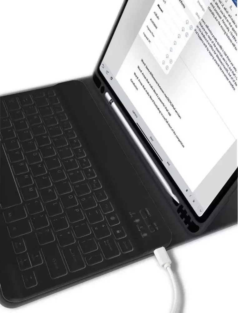 Këllëf me tastierë 4kom.pl SC PEN për Apple iPad 10.9 2022, Bluetooth, me mbajtëse stylus, i zi