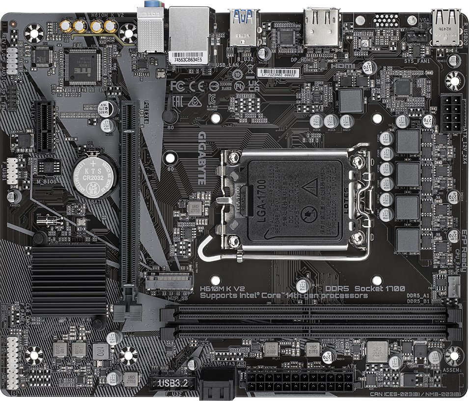 Pllakë amë GIGABYTE H610M K V2 DDR5 Intel H610, LGA 1700, Micro ATX