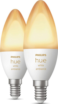 Llambë inteligjente Philips Hue E14, 5.2W, Bluetooth, dritë të bardhë e ngrohtë në të ftohtë, set 2 copë