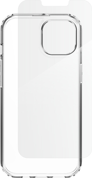 Set mbrojtës ZAGG Defence, kuti dhe xham për iPhone 16e 14 13, transparent