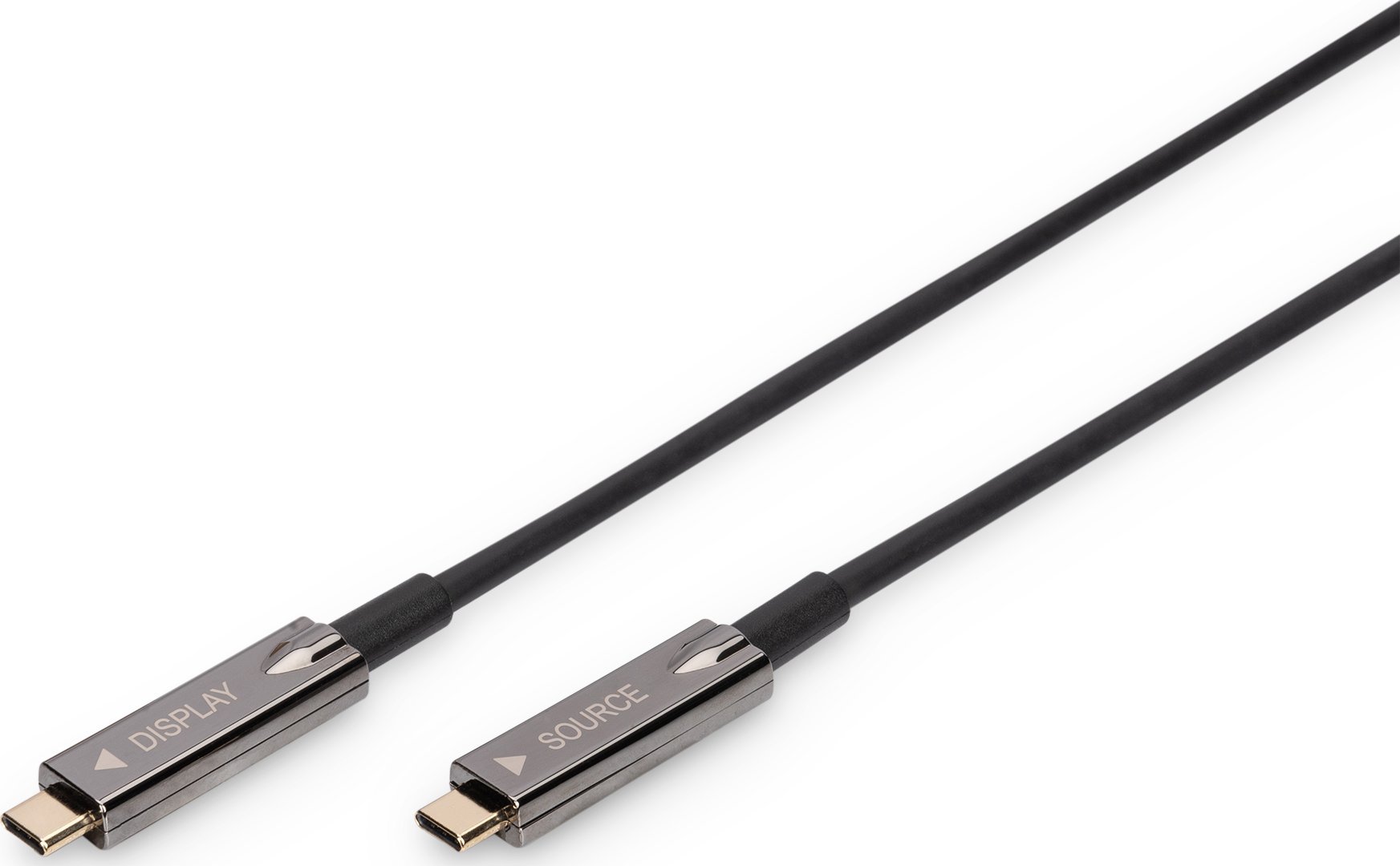 Kabllo USB Digitus USB-C në USB-C, 10 m, 4K, e zezë
